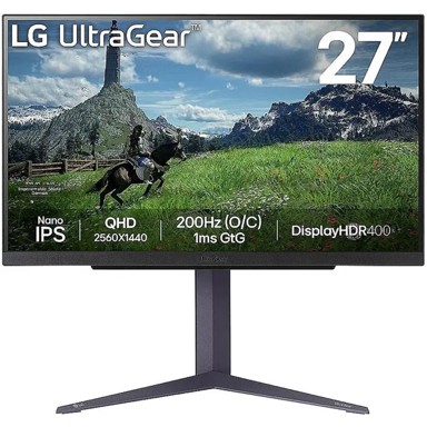 LG Monitor 27" 27GS85Q-B, Nano IPS, gaming, NVIDIA G-Sync, AMD FreeSync 180Hz (200Hz OC), 1ms (GTG), HDR10, 2xHDMI, DP, 2xUSB 3.0, Pivot, 2K